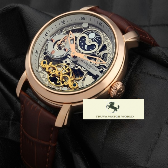 HK830 VACHERON CONSTANTINE SKELETON KAVHERENGİ KORDON